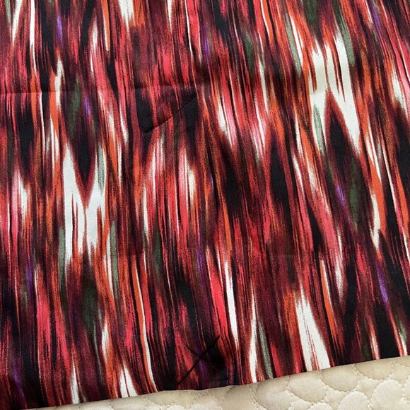 NWT Calvin Klein Sz 8 Ikat Pattern Striped Pencil Skirt Lined Chiffon - Picture 6 of 10